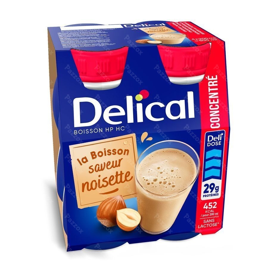 Delical Hp Hc Drank Geconc. Hazelnoot 4x200ml