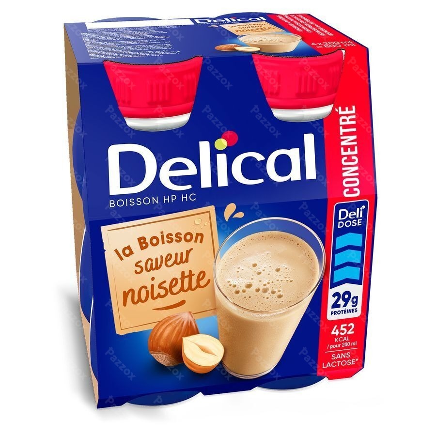 Delical Hp Hc Drank Geconc. Hazelnoot 4x200ml