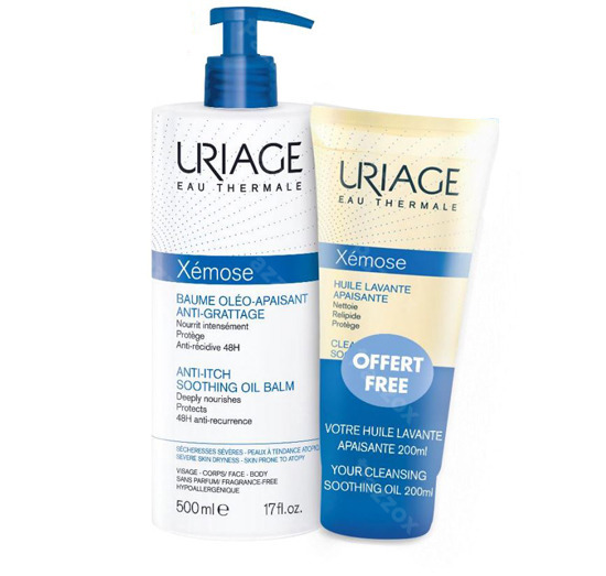 Uriage Xémose Oliebalsem 500 ml + Xémose reinigingsolie 200 ml Gratis