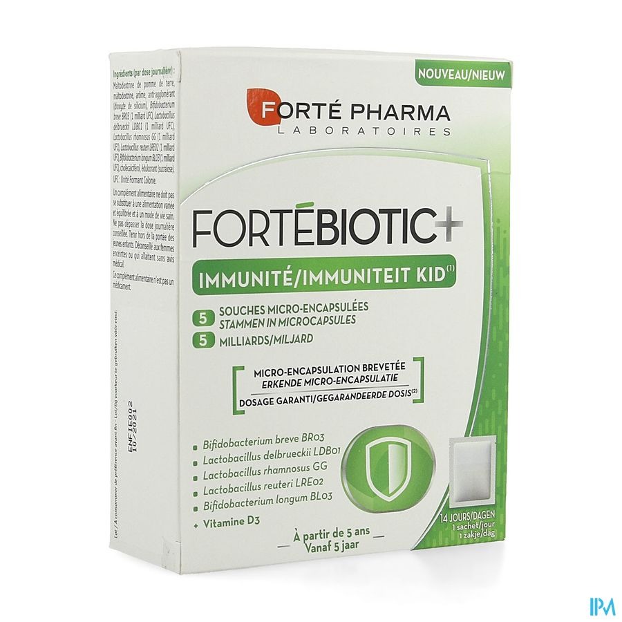 Fortebiotic+ Immuniteit Kid Vanille Sach 14