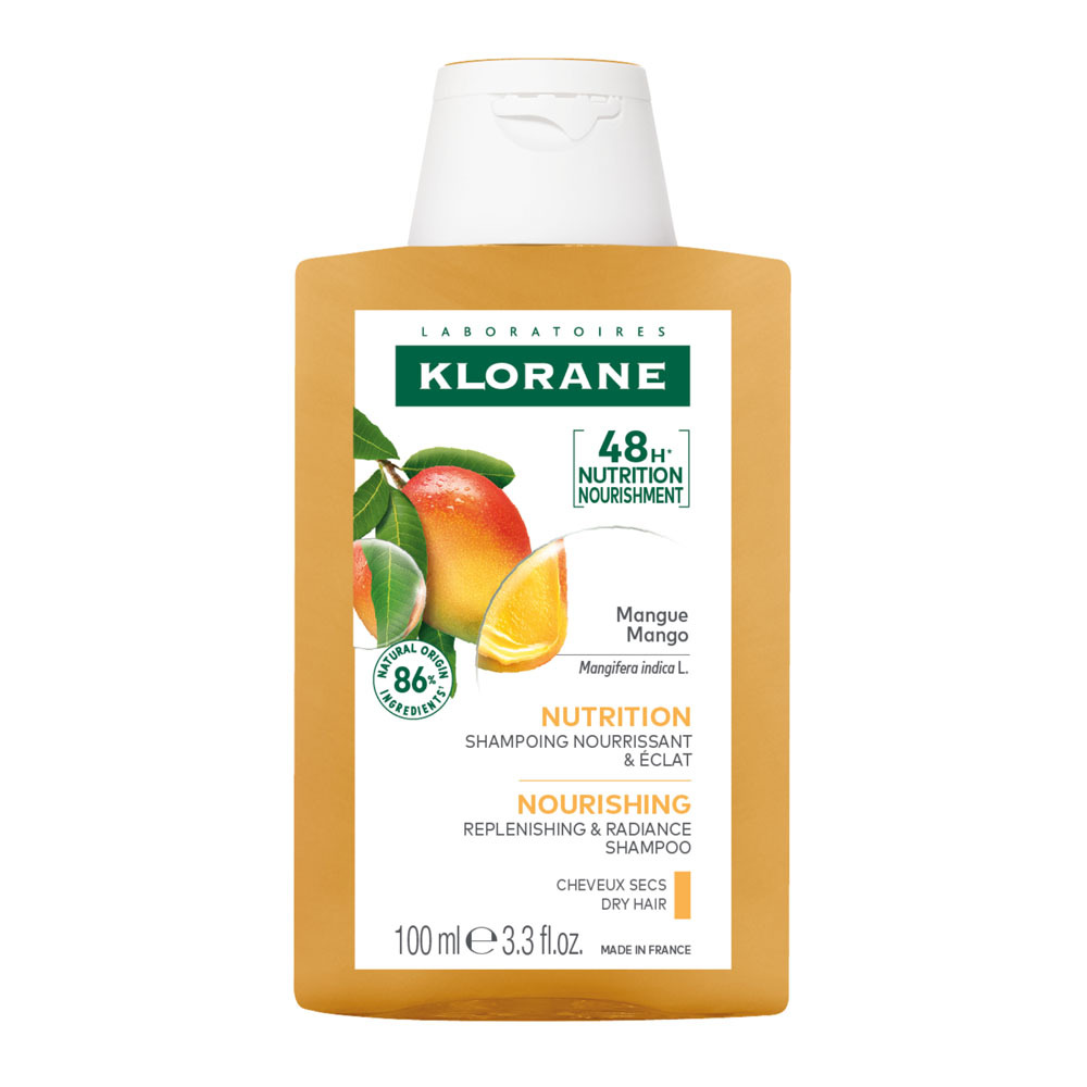 Klorane Mango Voedende Shampoo, Voedt & geeft glans, Droog haar 100ml