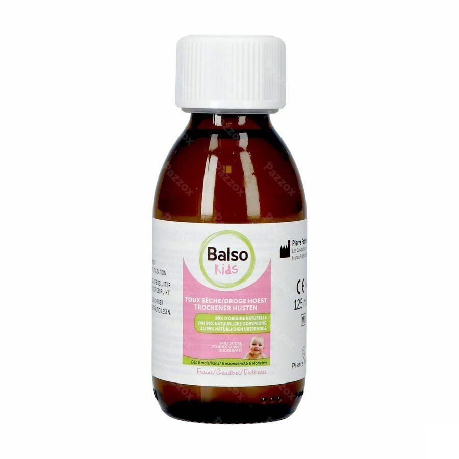 Balso Kids Hoestsiroop Z/suiker 125ml + Pipet Nf