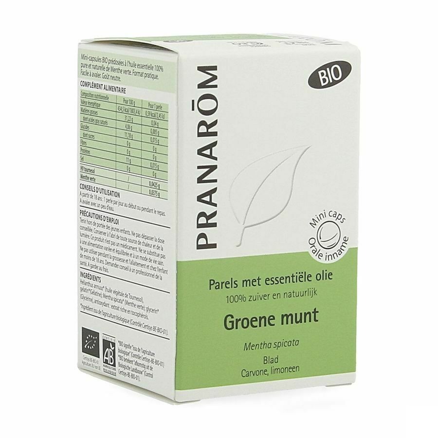 Parels Bio Groene Munt Ess Olie 60