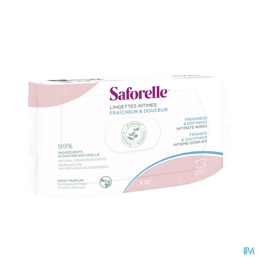 Saforelle Intieme Doekjes Flushable 10 Stuks 