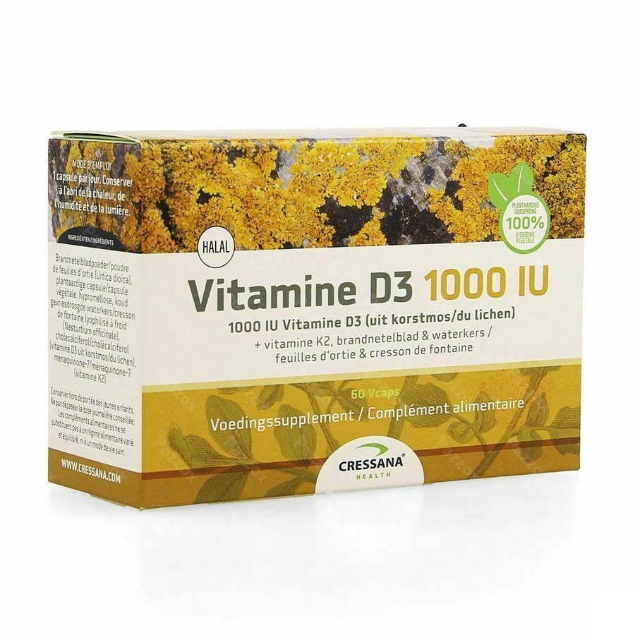 Cressana Vitamine D3 1000 IU + K2 60 Capsules