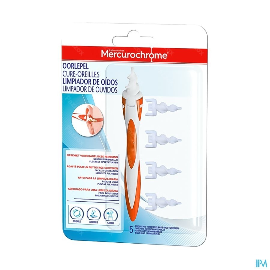 Mercurochrome Herbruikbare Oorlepel 1 Stuk