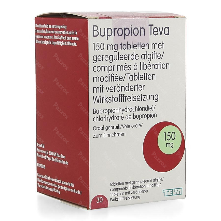 Bupropion Teva 150mg Geregul.afgifte Comp 30