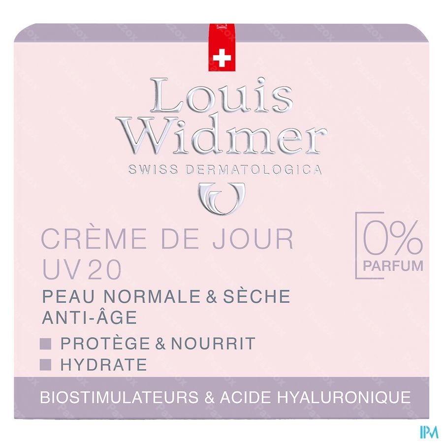 Louis Widmer Dagcrème UV20 Zonder Parfum 50ml
