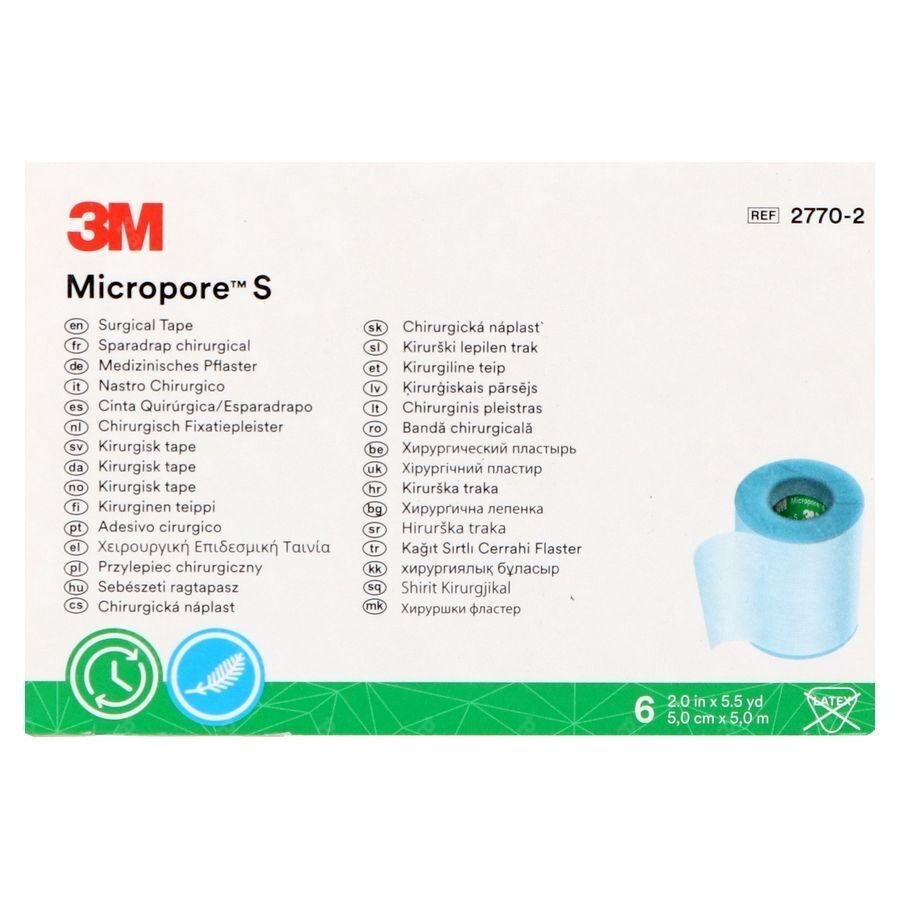 Micropore S 3m Hechtpleister 5 X500cm