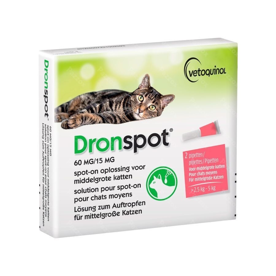 Dronspot 60mg/15mg Spot-on Kat Medium>2,5-5kg Pip2
