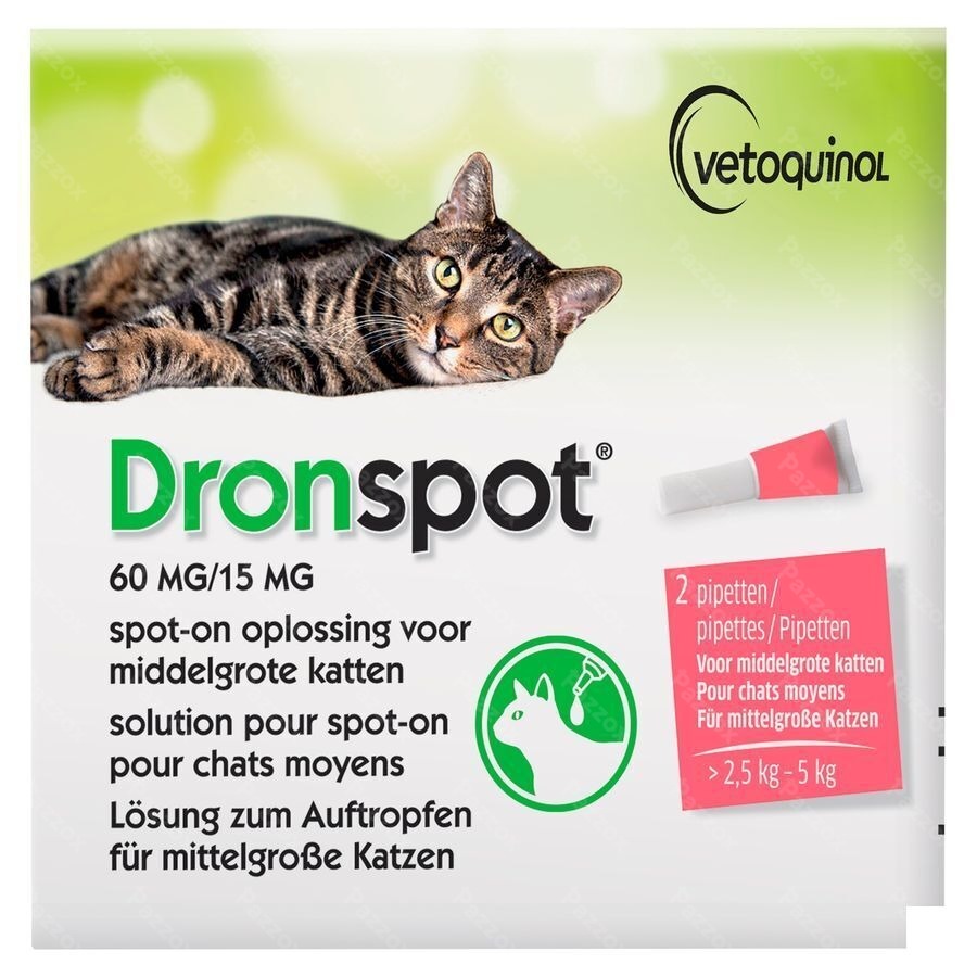 Dronspot 60mg/15mg Spot-on Kat Medium>2,5-5kg Pip2