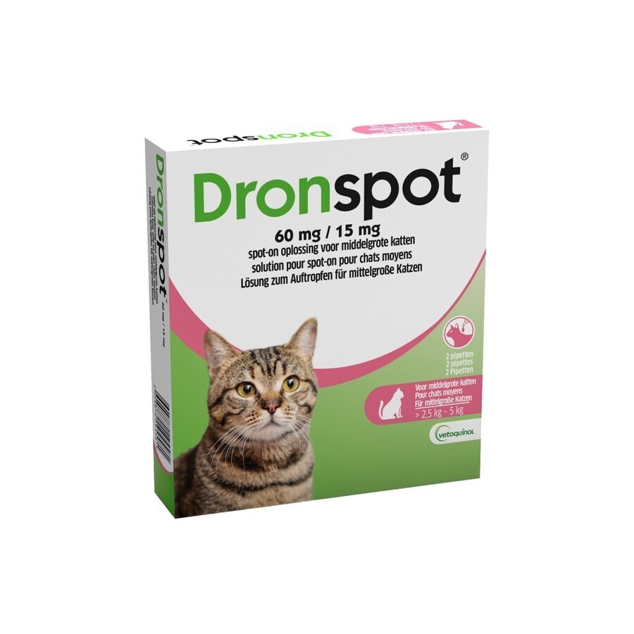 Dronspot 60mg/15mg Spot-on Kat Medium>2,5-5kg Pip2