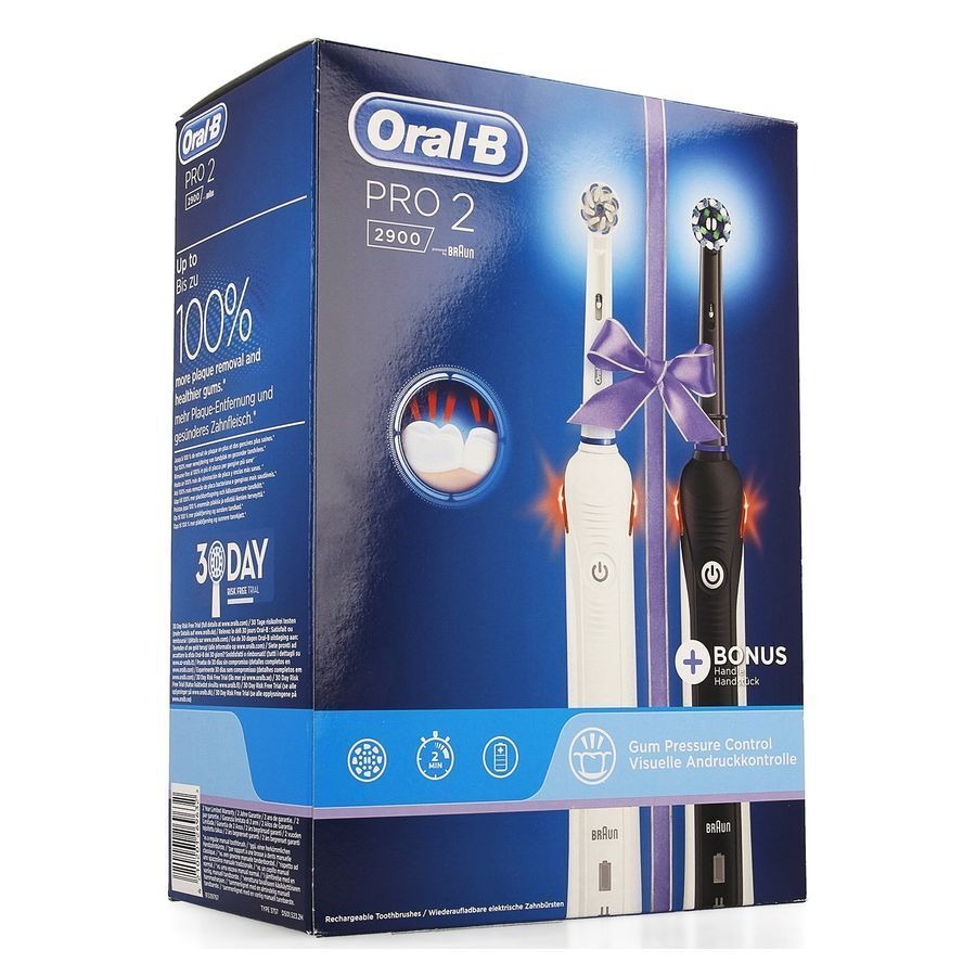 Oral-B Pro Duo pack Zwart + wit Elektrische Tandenborstels