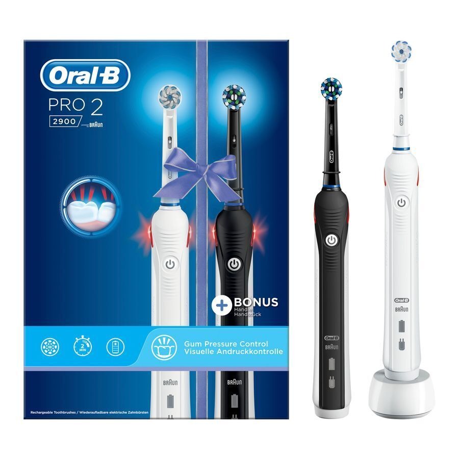 Oral-B Pro Duo pack Zwart + wit Elektrische Tandenborstels
