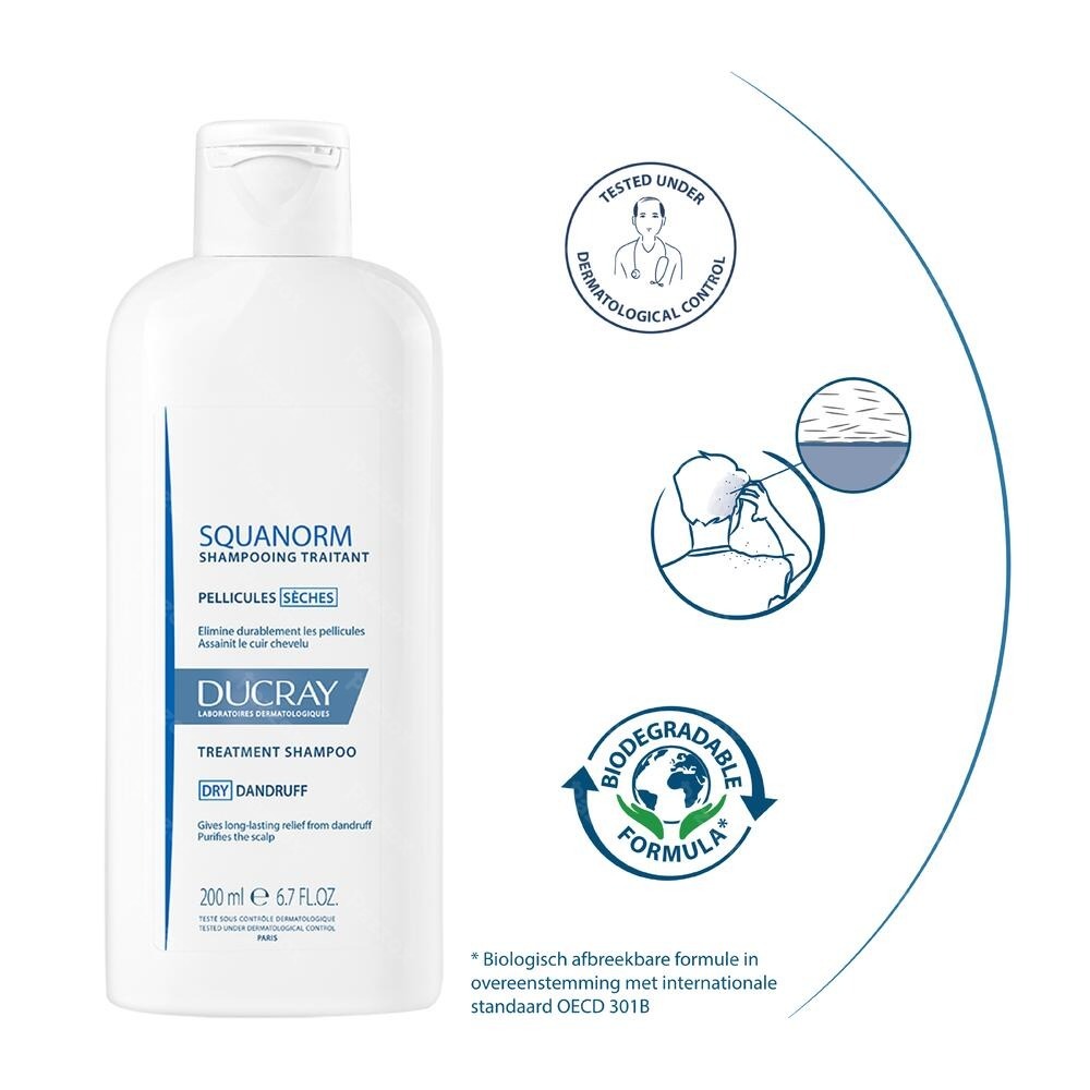 Ducray Squanorm Anti Roos Shampoo Droge Schilfers 200ml