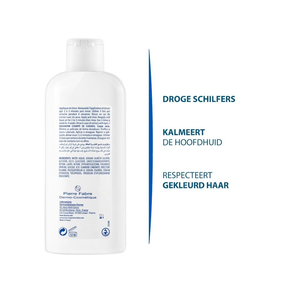 Ducray Squanorm Anti Roos Shampoo Droge Schilfers 200ml