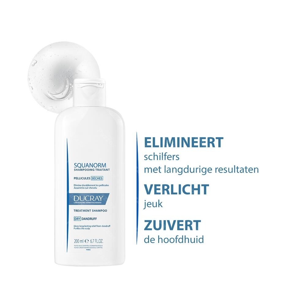 Ducray Squanorm Anti Roos Shampoo Droge Schilfers 200ml