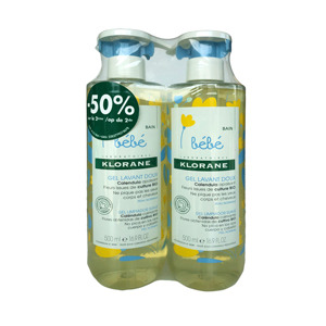Klorane Zachte Reinigingsgel Promo 2x500ml