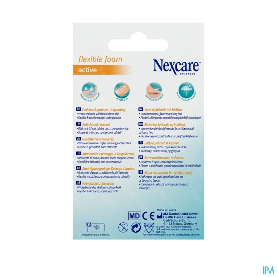 Nexcare 3m Flexible Foam Active Ha Pleist.strip 10