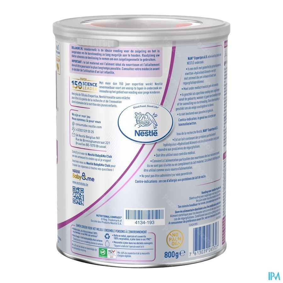 Nestlé Nan ExpertPro A.R. Zuigelingenmelk Baby 0-12 Maanden 800g