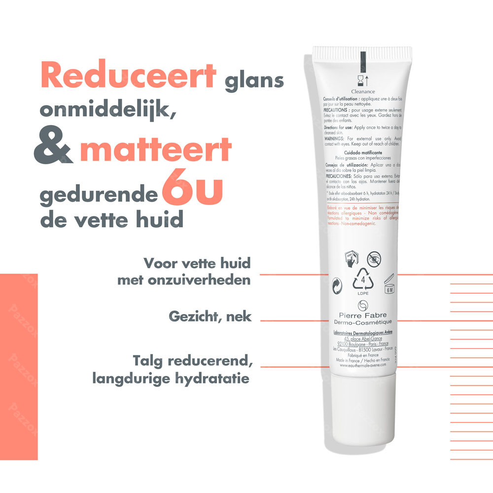Avène Cleanance Matterende verzorging, Hydraterend & verminderd talg, Vette huid 40ml