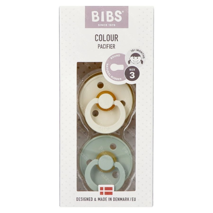 Bibs 3 Fopspeen Duo Sage Ivory