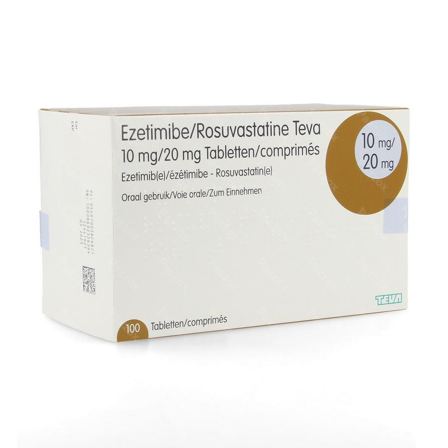 Ezetimibe Rosuvastatine Teva 10mg/20mg Comp 100