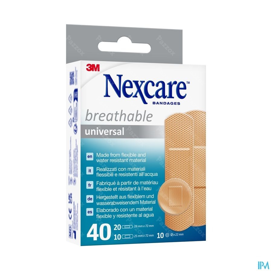 Nexcare 3m Breathable Univer. Strips 40 N0340as