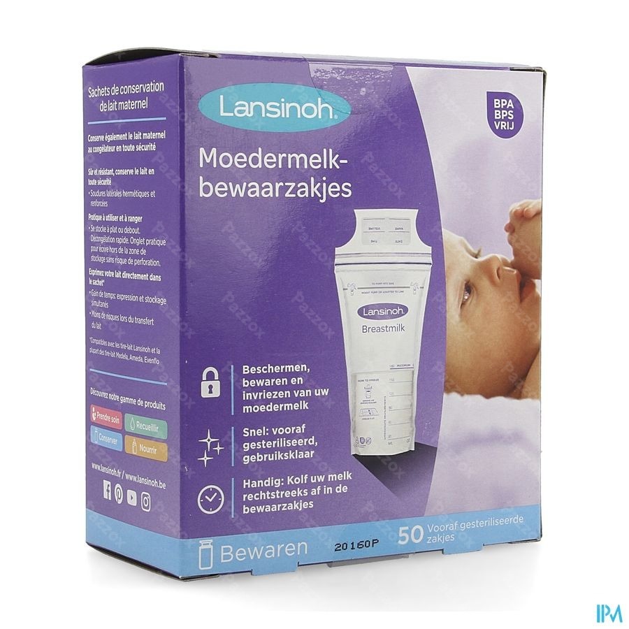 Lansinoh Bewaarzakjes Moedermelk 50 Zakjes