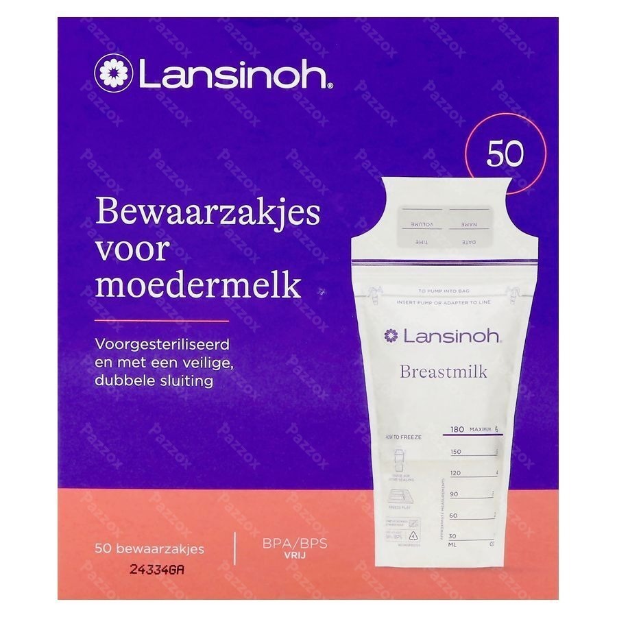 Lansinoh Bewaarzakjes Moedermelk 50 Zakjes