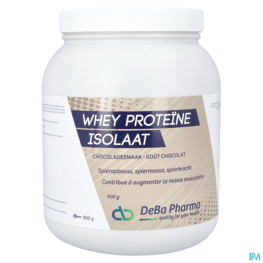 Whey Proteine Isolaat Chocolade 900g Deba