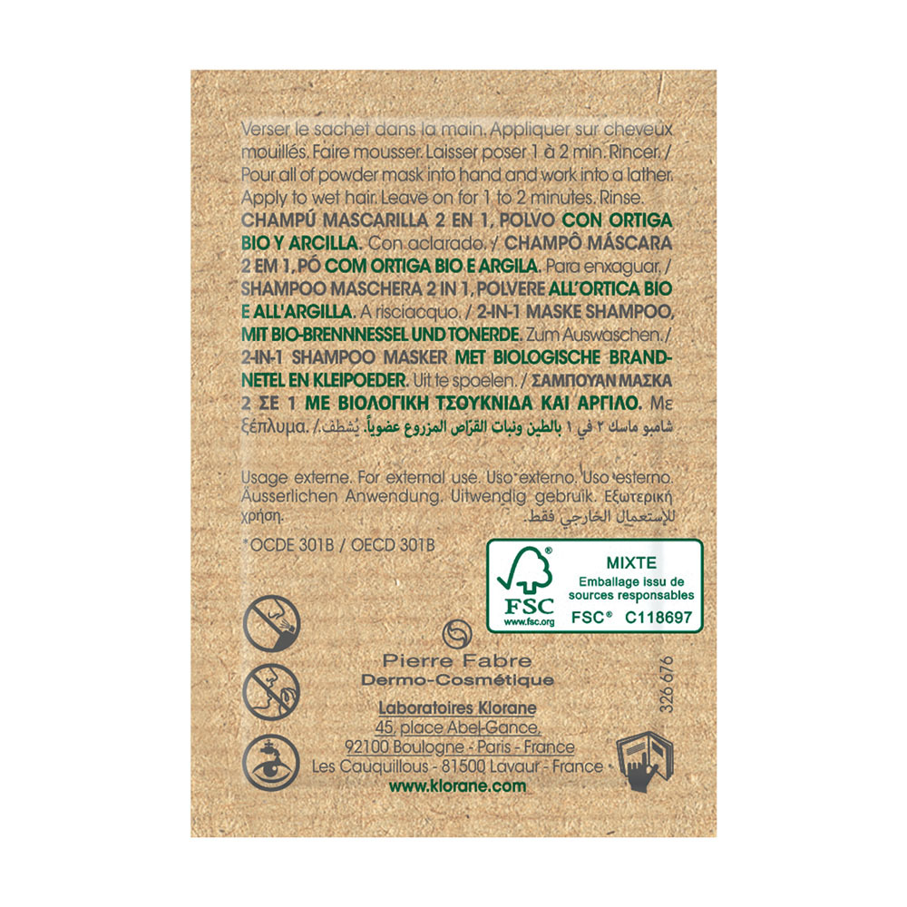 Klorane Capil. Masker Reinigend Brandnetel 8x3g