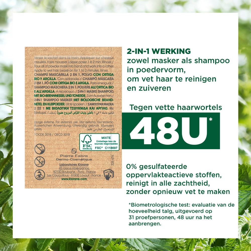 Klorane Capil. Masker Reinigend Brandnetel 8x3g