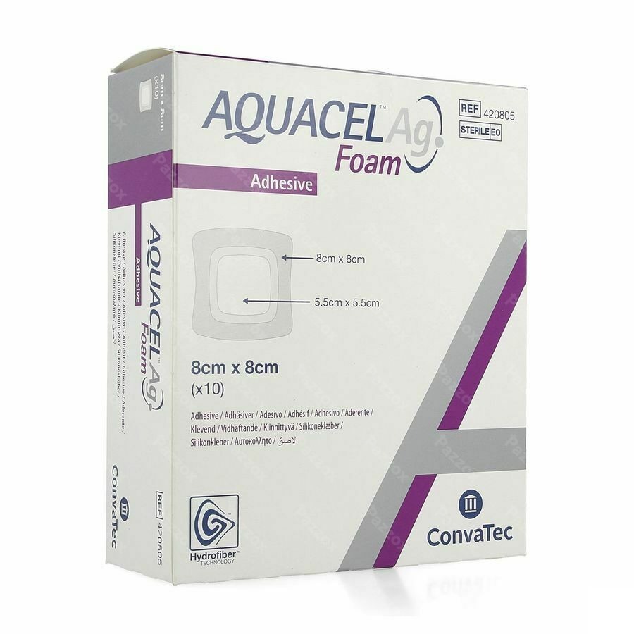 Aquacel Ag Foam Adhesief 8x8cm 10