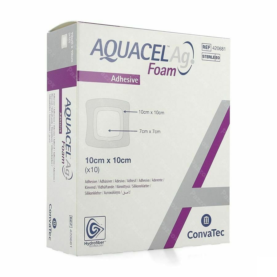 Aquacel Ag Foam Adhesief 10x10cm 10