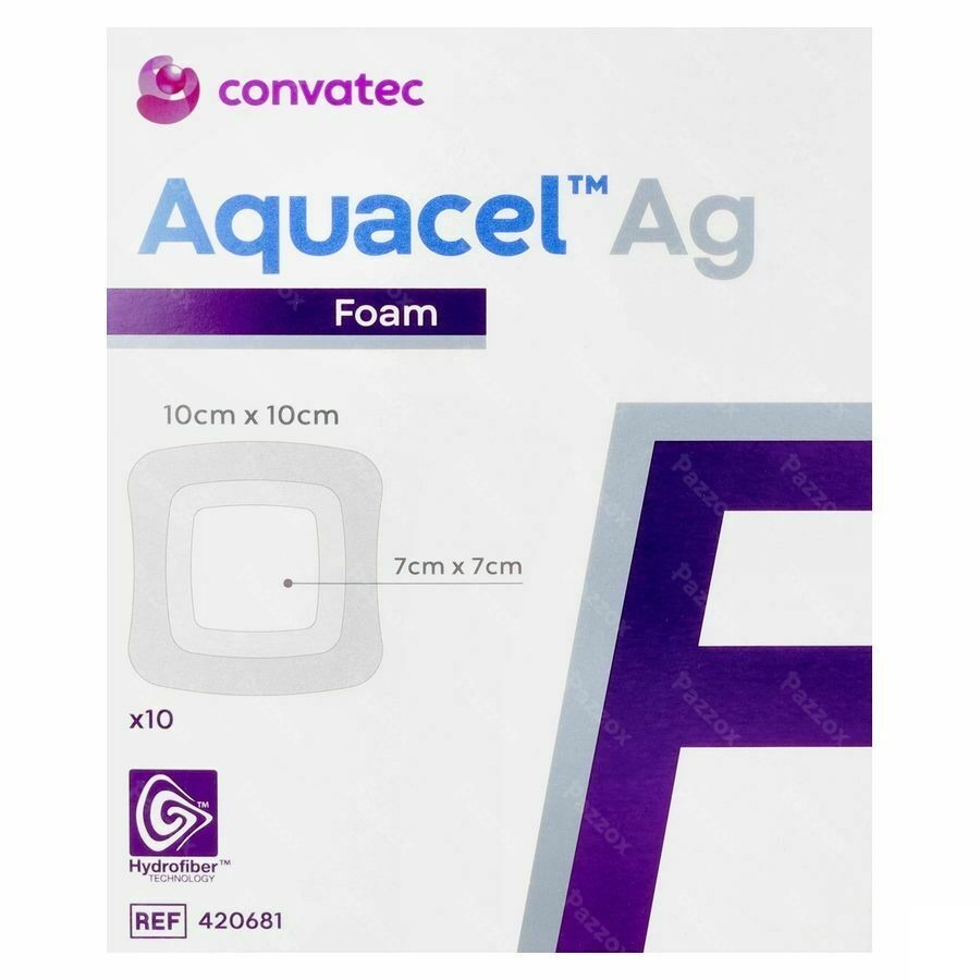 Aquacel Ag Foam Adhesief 10x10cm 10