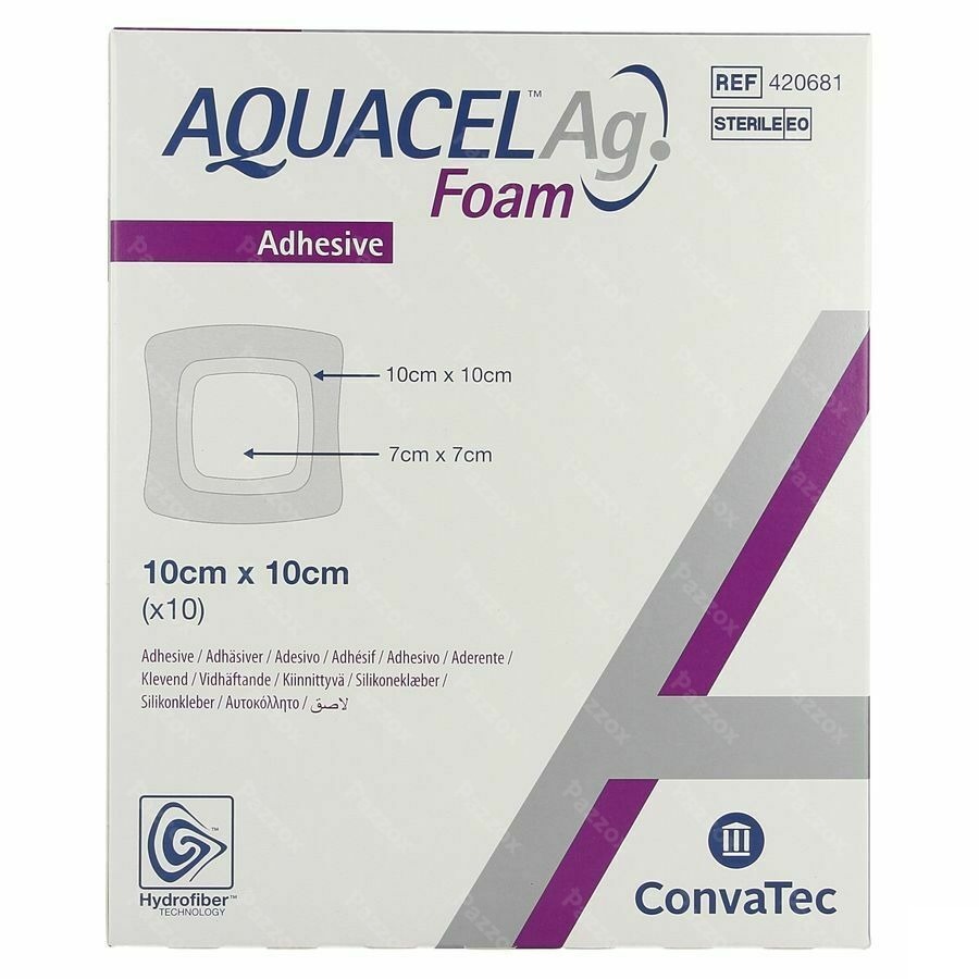 Aquacel Ag Foam Adhesief 10x10cm 10