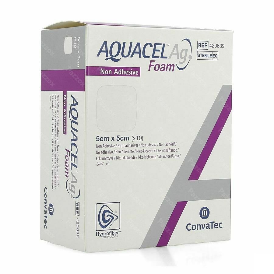 Aquacel Ag Foam Non Adhesief 5x5cm 10