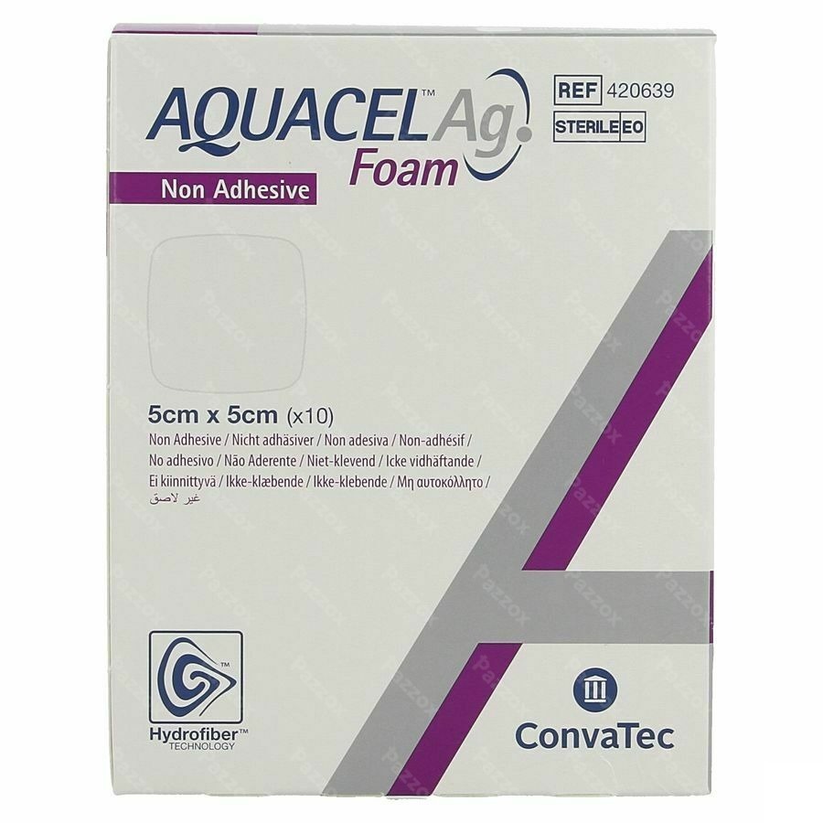 Aquacel Ag Foam Non Adhesief 5x5cm 10