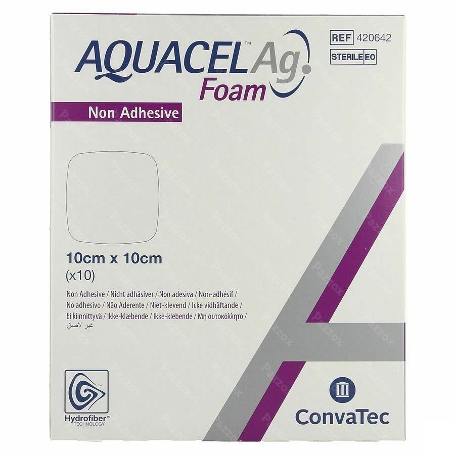 Aquacel Ag Foam Non Adhesief 10x10cm 10
