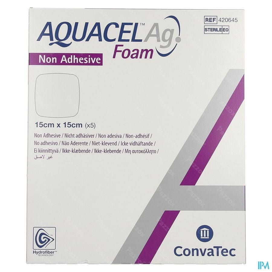 Aquacel Ag Foam Non Adhesief 15x15cm 5