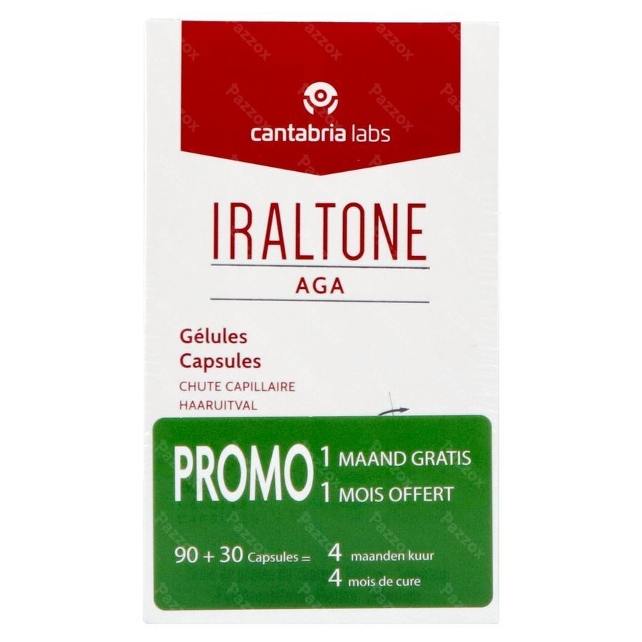 Iraltone AGA Voedingssupplement Anti Haaruitval 90 + 30 Capsules