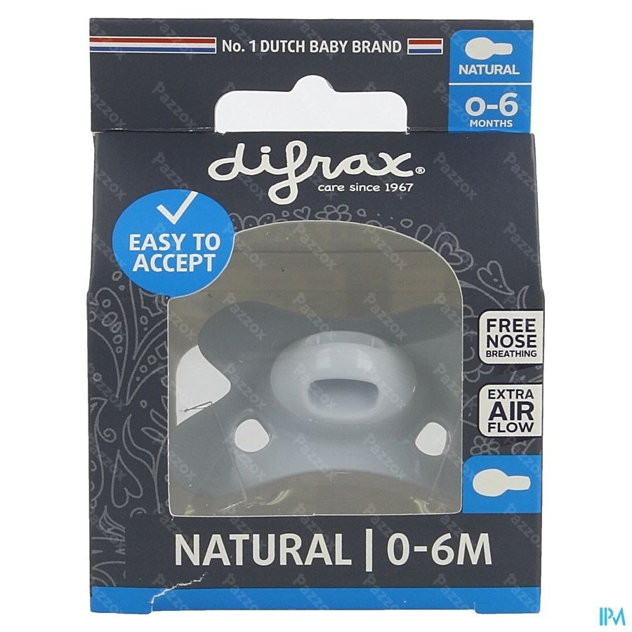 Difrax Fopspeen Natural 0-6 Maanden Pure Ice