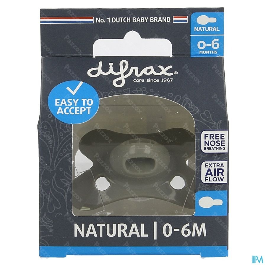 Difrax Fopspeen Natural 0-6 Maanden Pure Clay