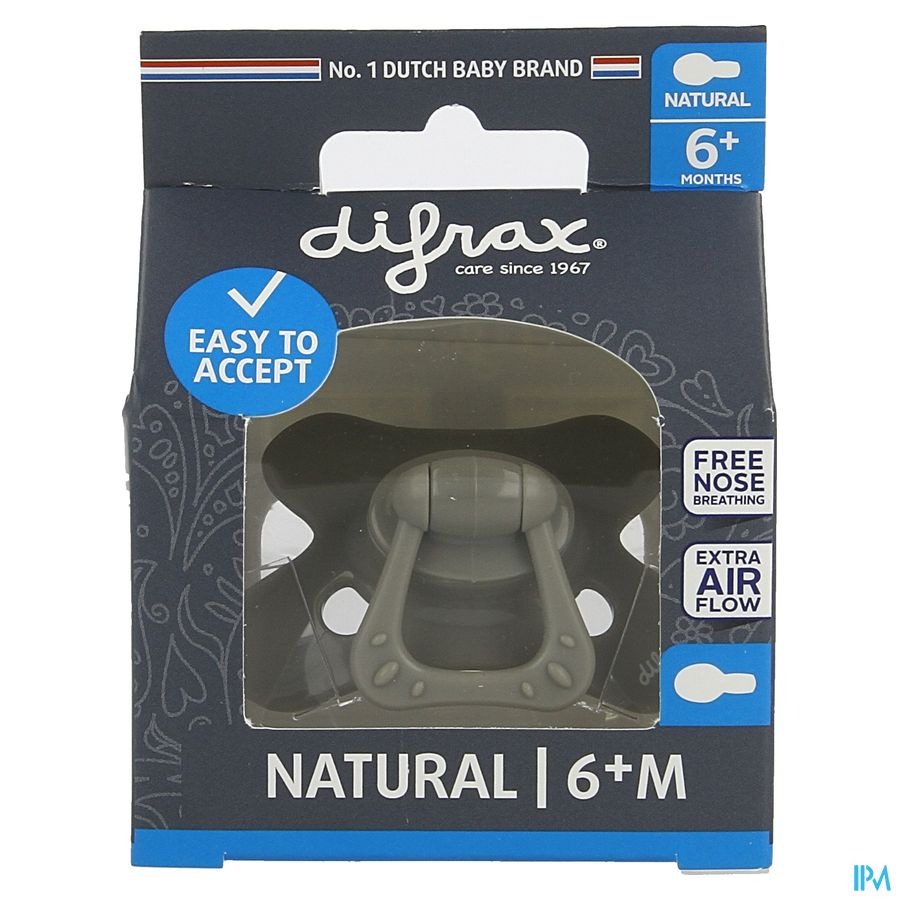Difrax Fopspeen Natural 6m+ Pure Clay