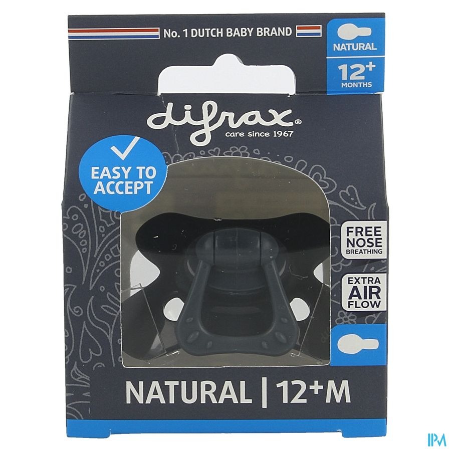 Difrax Fopspeen Natural 12m+ Pure Evening
