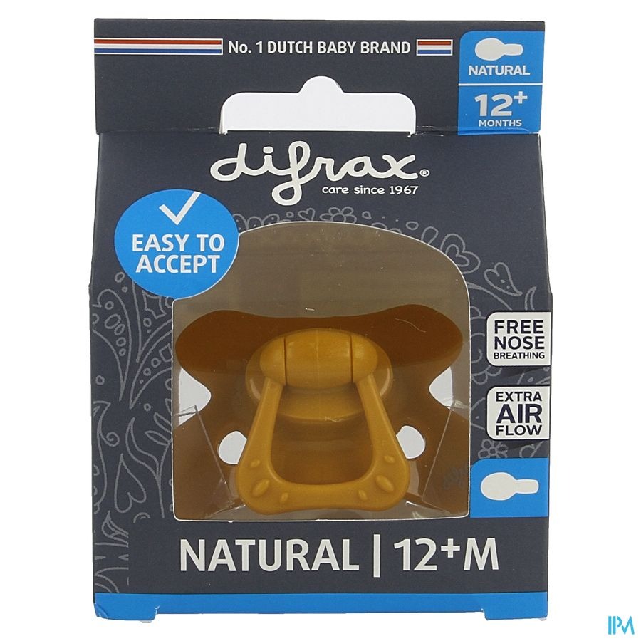 Difrax Fopspeen Natural 12m+ Pure Pumpkin