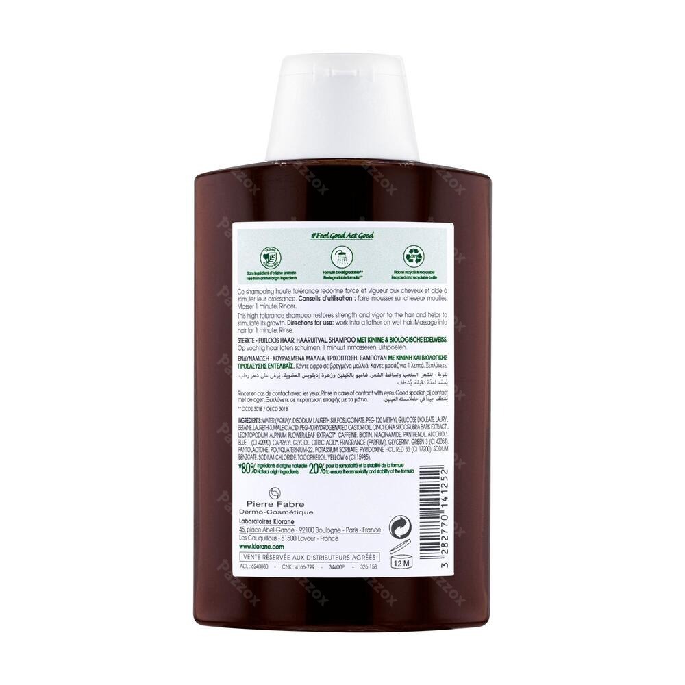 Klorane Haarversterkende Shampoo met Kinine & Edelweiss 200ml