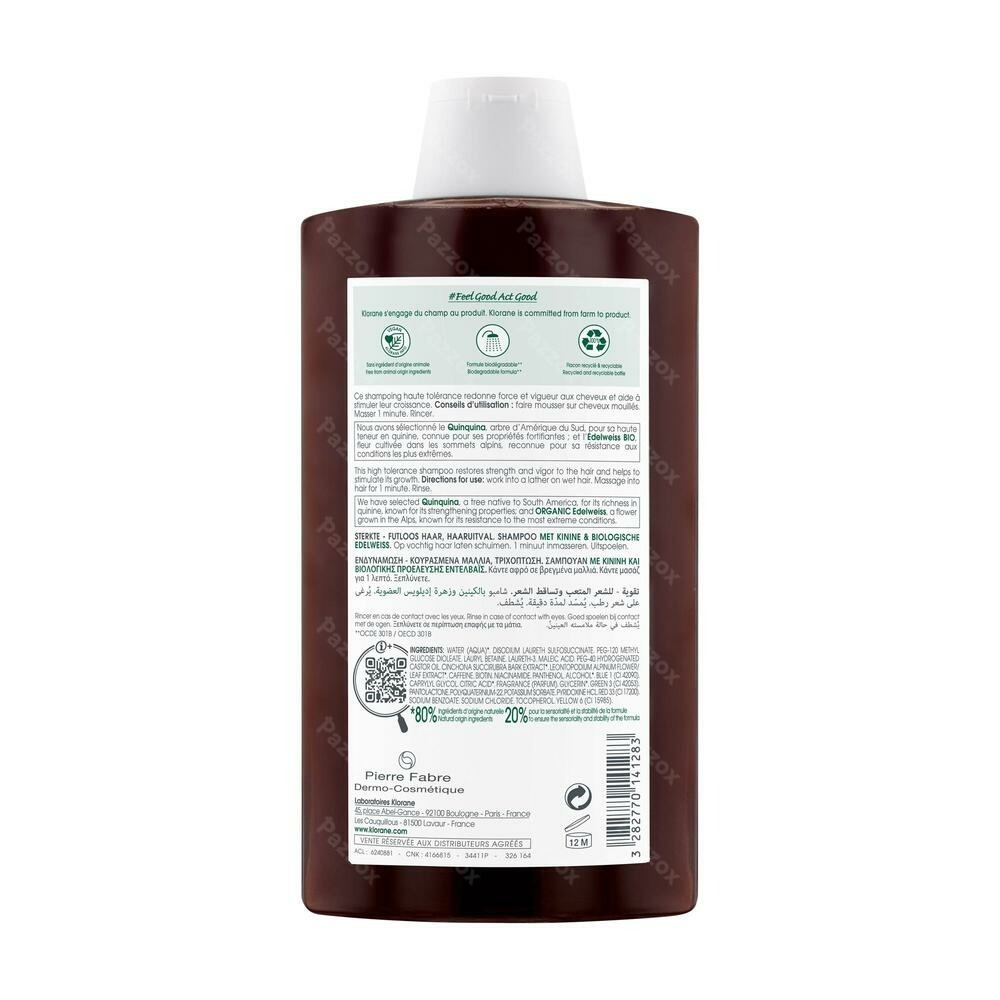 Klorane Shampoo Kinine & Edelweiss 400ml