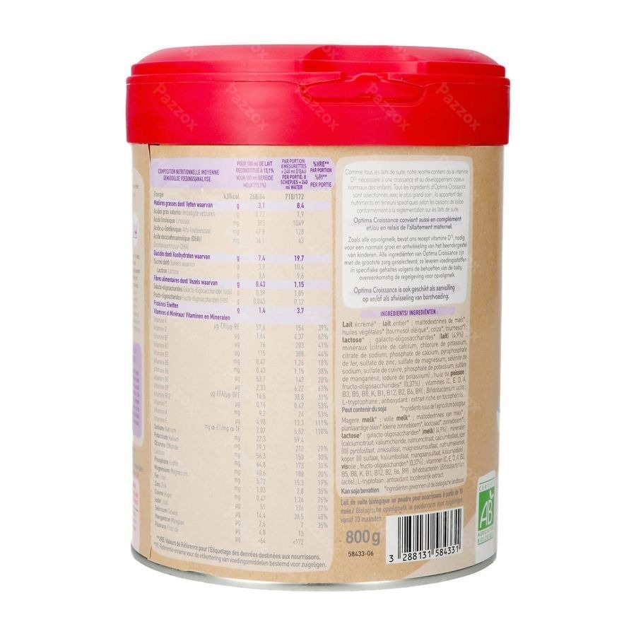 Babybio Optima 3 Peutermelk 800g